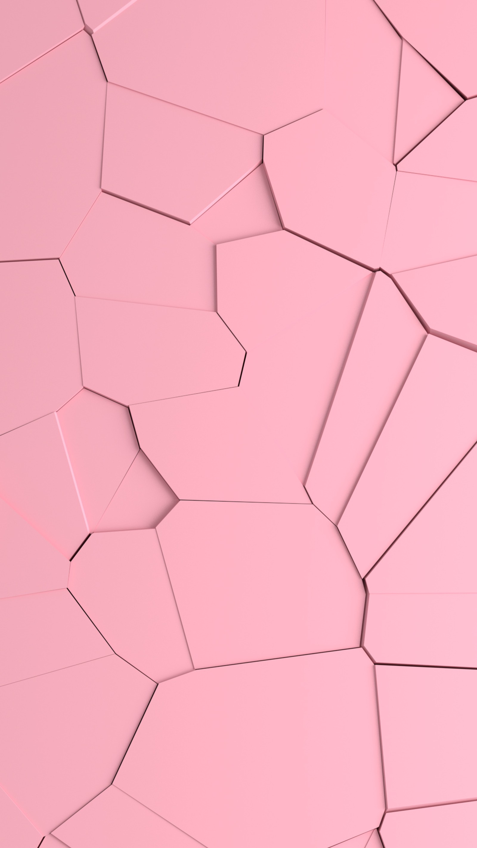 A close up of a pink wall with a broken mirror (broken, burst, cracked, pieces, pink)