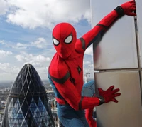 Spider-Man Scaling Urban Heights