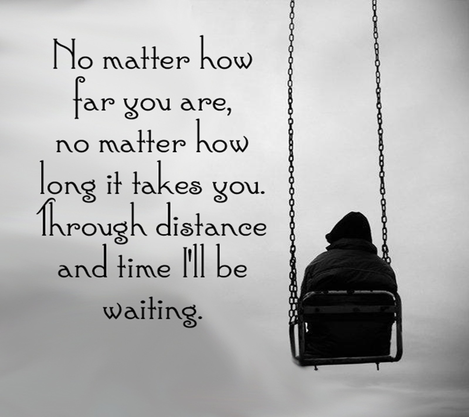 Arafed image of a person sitting on a swing with a quote (alone, alone boy, love, love pain, missing)