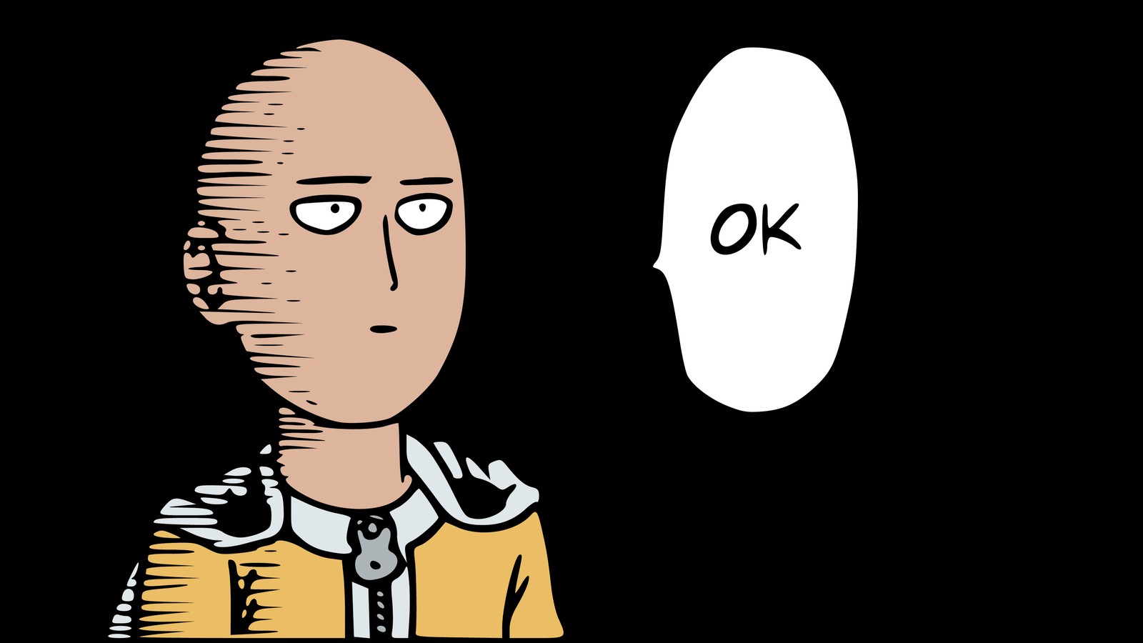 Cartoon of a man with a speech bubble saying ok (anime, animes)