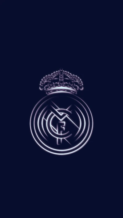 Real Madrid FC Logo with Crown on Dark Background