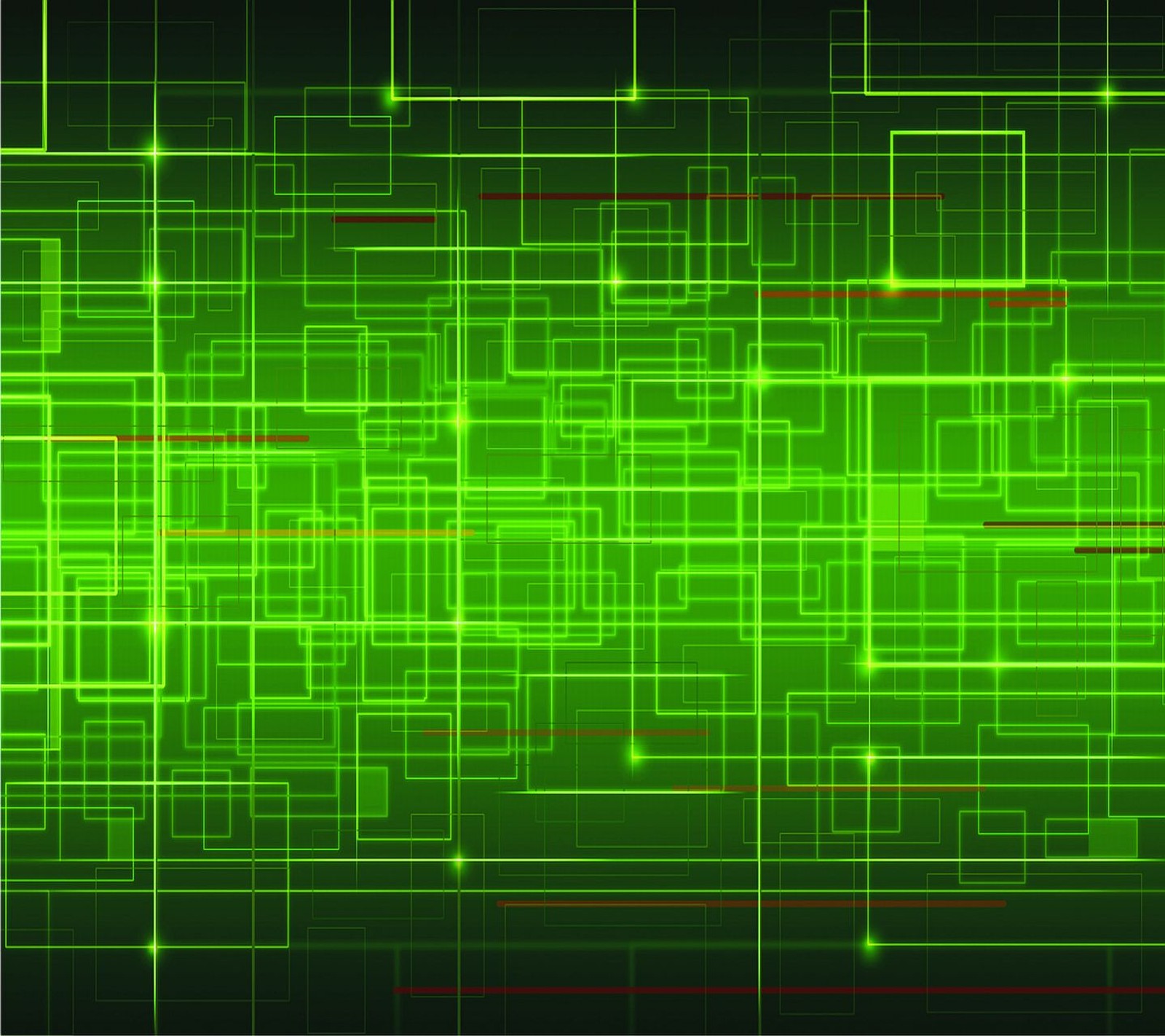 Ein grüner abstrakter hintergrund mit quadraten und linien (abstrakt, grün)