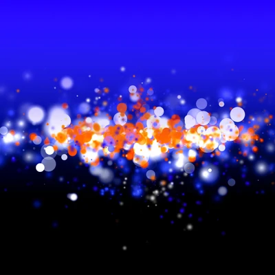 schwarz, blau, bokeh, galaxie, orange