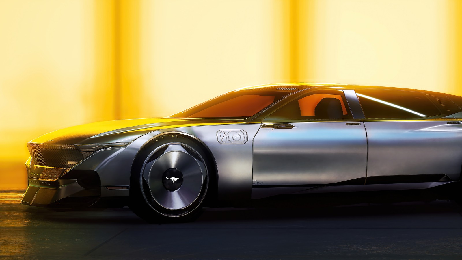 Renderización del coche concepto bmw vision (cyberpunk 2077, videojuego, coche deportivo)