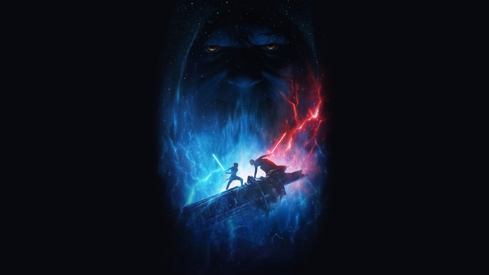 rey, kylo ren, darth sidious, sheev palpatine, star wars the rise of skywalker wallpaper