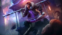 Futuristischer Held in einer dystopischen Umgebung – Mobile Legends