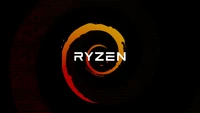 Logotipo abstrato escuro da AMD Ryzen em fundo preto