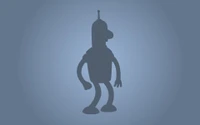 Schattenhafte Silhouette von Bender aus Futurama