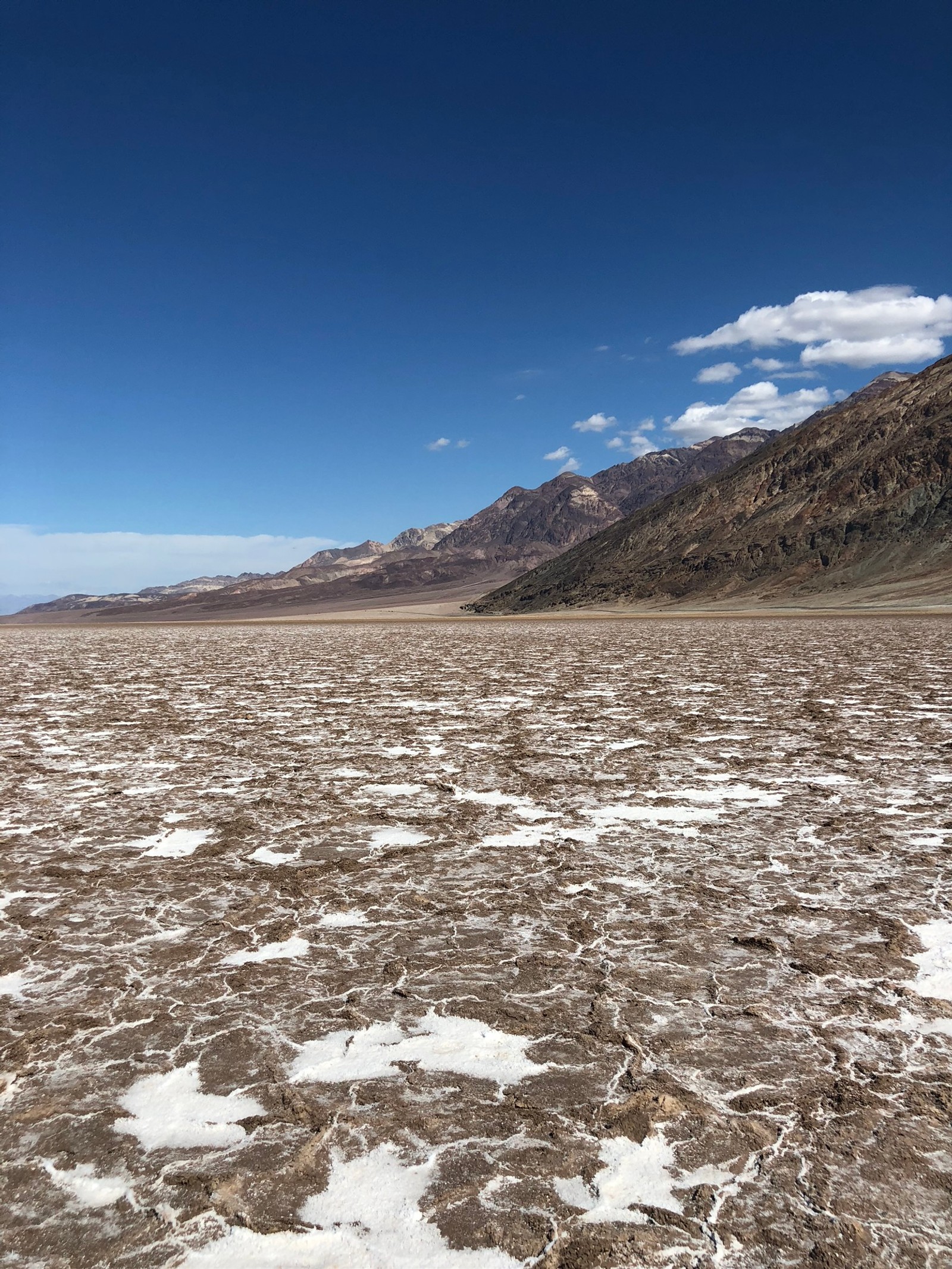 Uma paisagem desértica com uma montanha ao fundo (eua, usa, nevada, vale da morte, parque nacional do vale da morte)