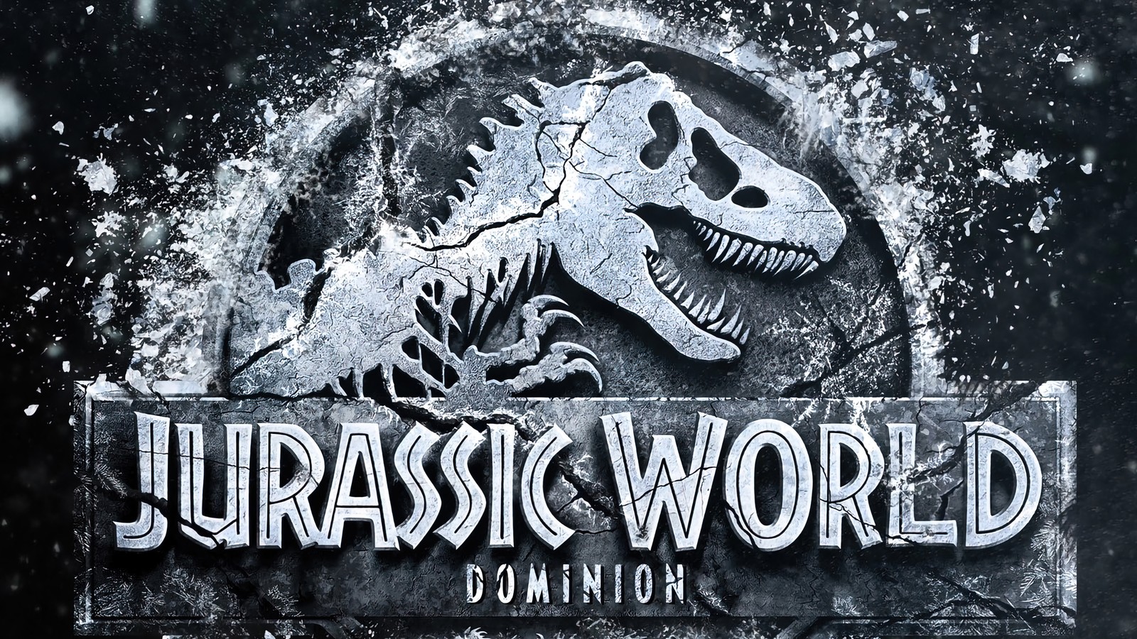 Eine nahaufnahme eines logos für den film "jurassic world: dominion" (jurassic world dominion, film, 2022, logo, plakat)