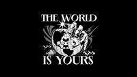 The World is Yours: Inspirational Quote with Artistic Globe Design