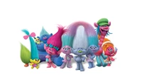 Bunte Troll-Charaktere aus der Animationsserie