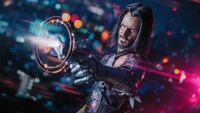 Cosplay de Cyberpunk 2077: Johnny Silverhand em ação