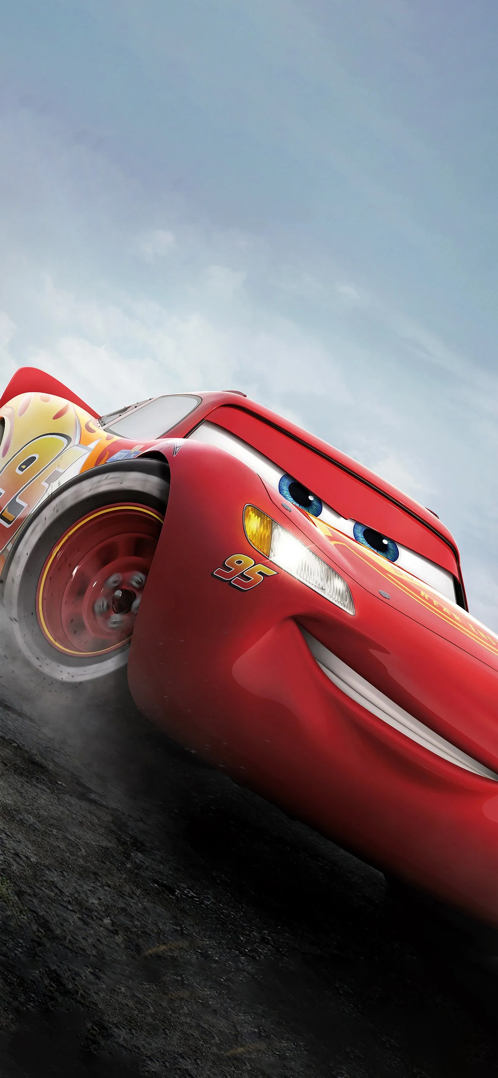 Cars 2 movie poster with lightning mcqueen and lightning mcqueen (miss fritter, disney movies, pixar, animation, poster)