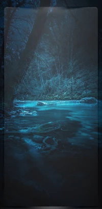 Réflexion sereine d'un ruisseau au crépuscule dans un paysage naturel tranquille