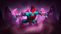 Lebendige Magenta-Kriegerin mit zwei Dolchen in Dota 2