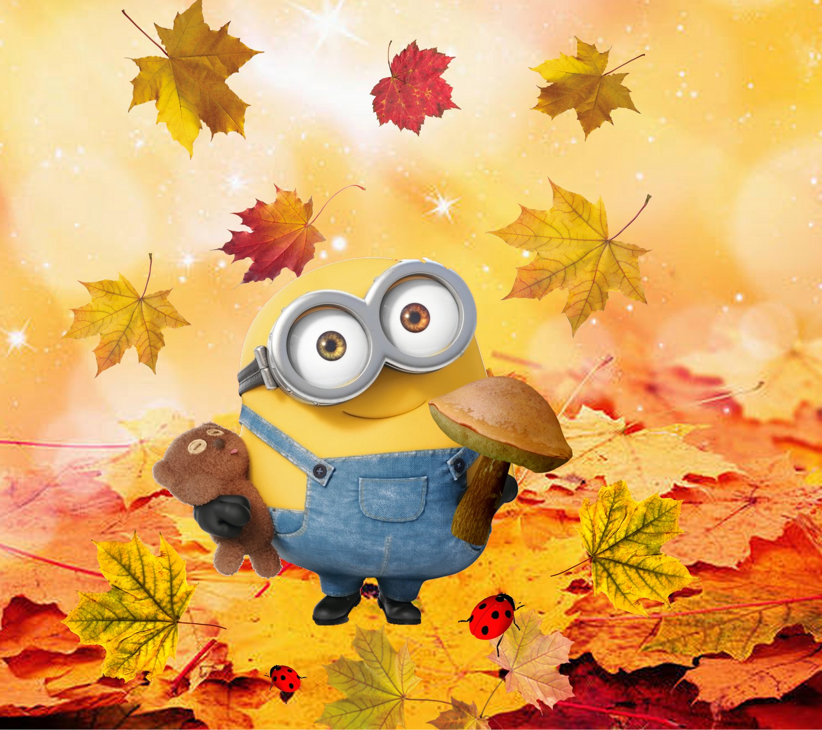 Téléchargez le fond d'écran automne, heureux, minions