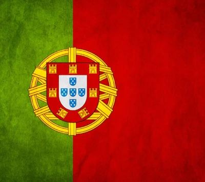 Bandeira de Portugal com brasão e escudo