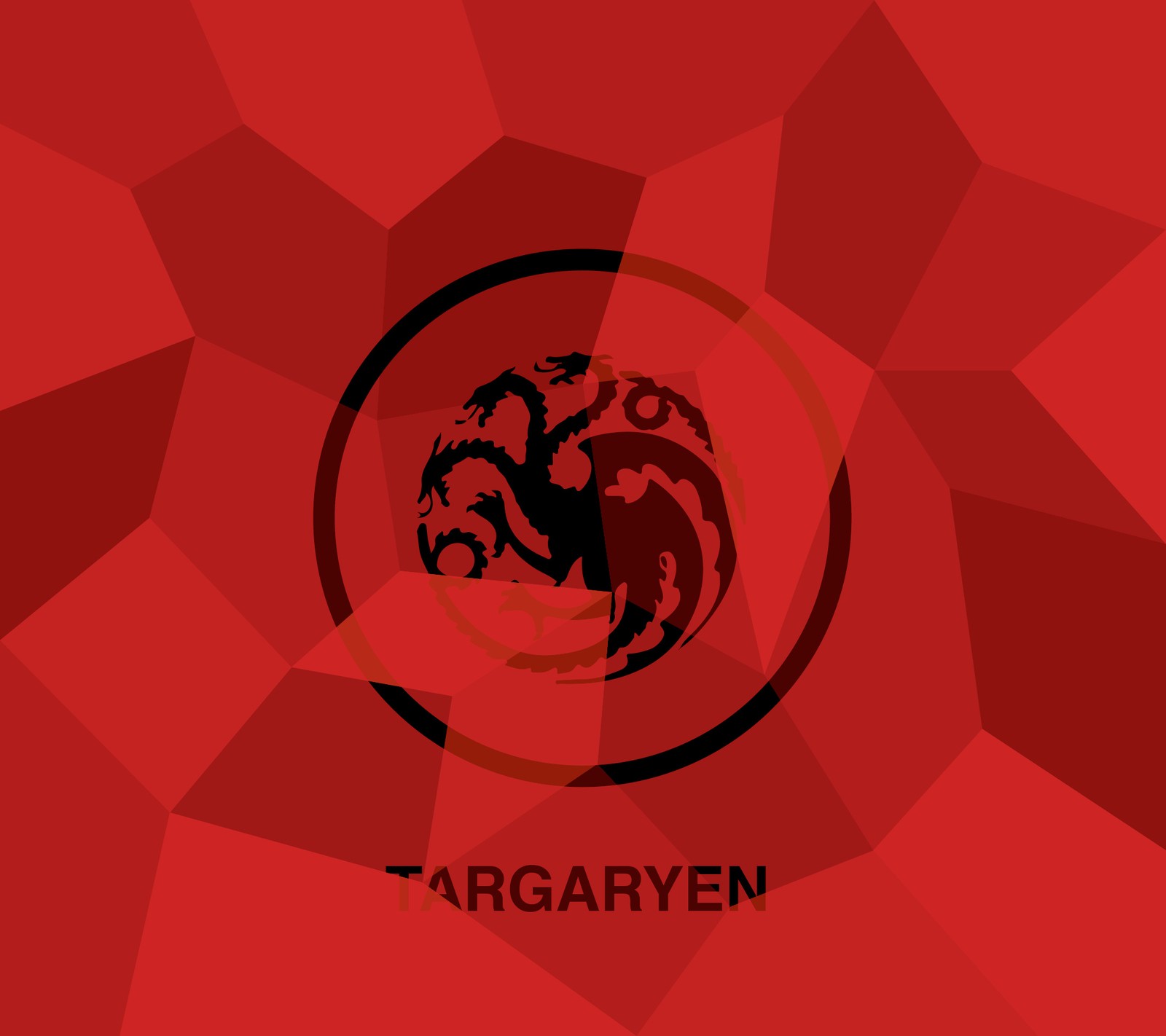 Un fond rouge avec un logo noir et rouge et un dragon (dragon, game of thrones, targaryen)