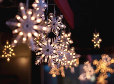 Radiant Snowflakes Illuminating Winter Nights