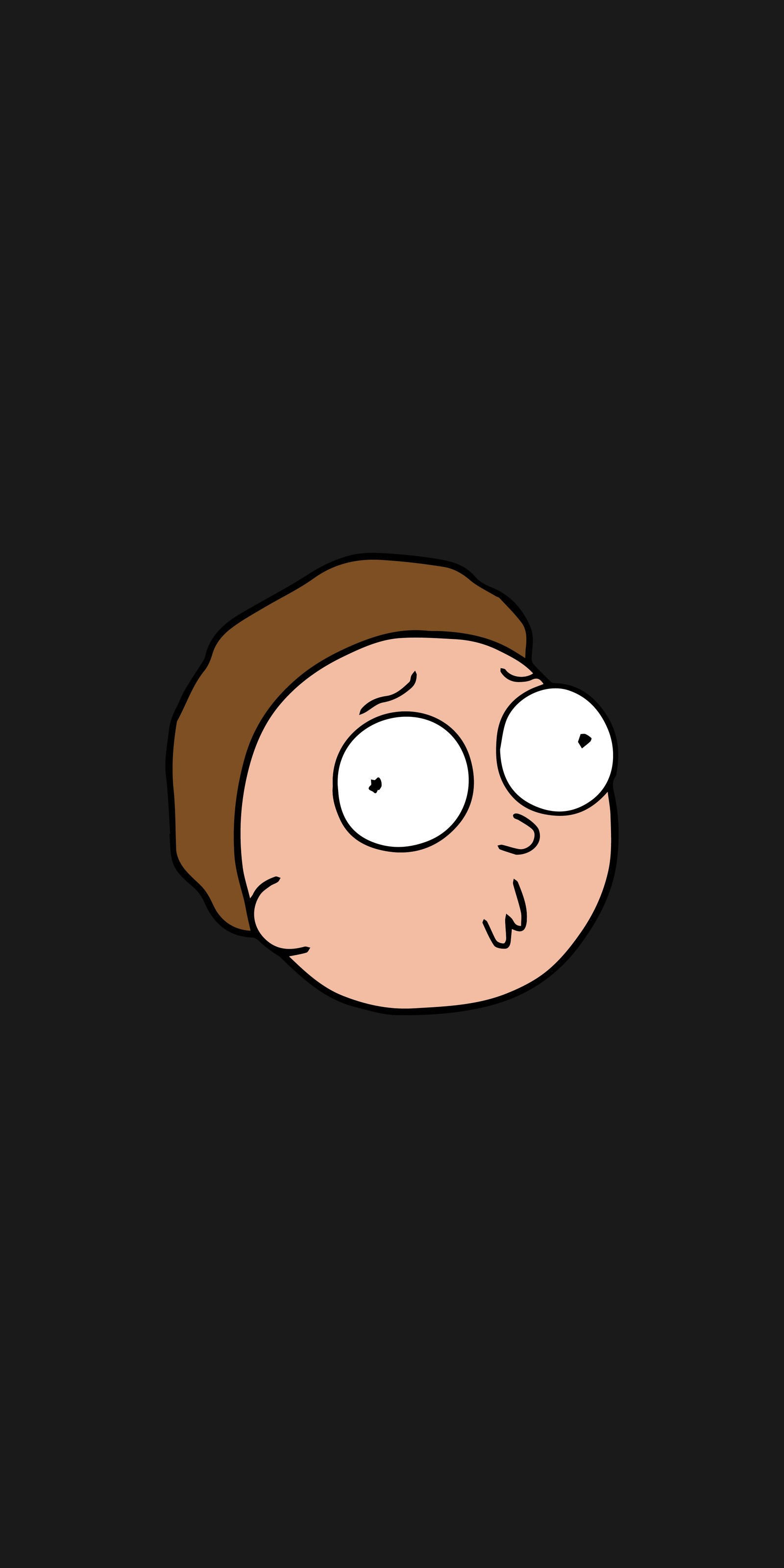 A close up of a cartoon character with a black background (cartoon, rick and morty, wallapaper, zedge)