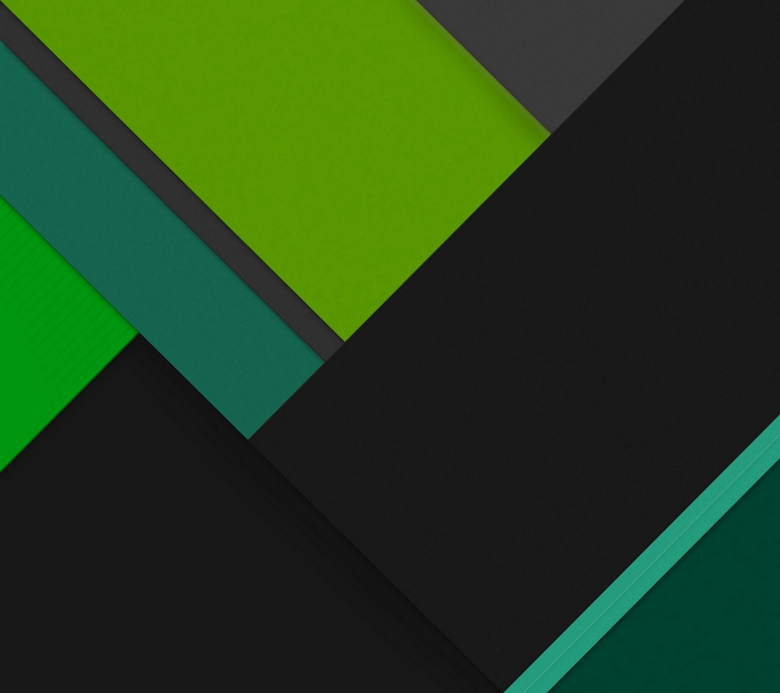 A close up of a green and black wallpaper with a black background (android, black, dark, five, flat)