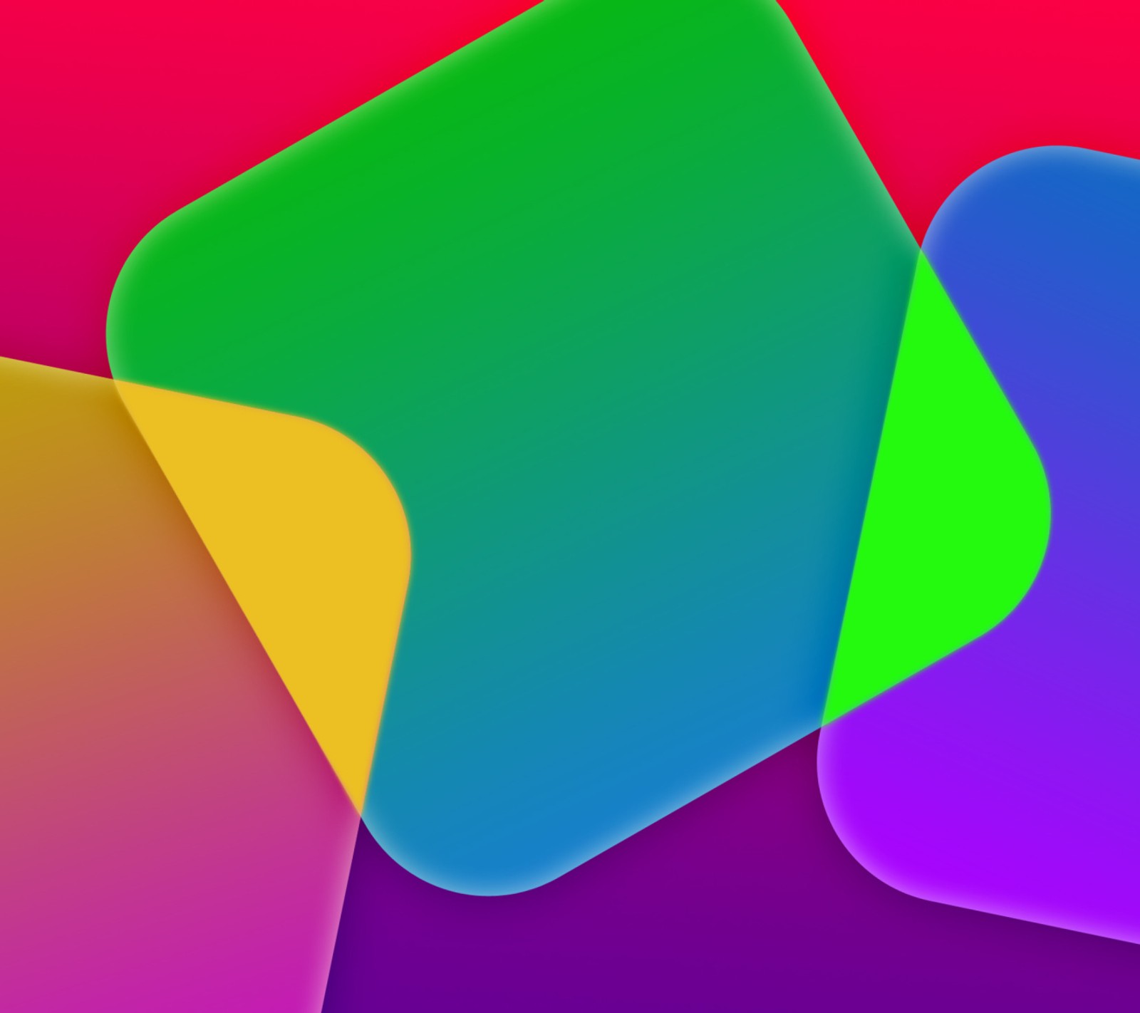 A close up of a colorful wallpaper with a few different shapes (awesome, love)