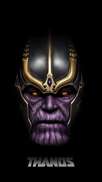 Thanos aus Avengers: Infinity War (2018) - Ikonisches lila Gesicht mit goldener Rüstung.