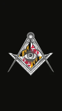 Masonic Symbol featuring the Eye of Providence and Maryland Flag Colors