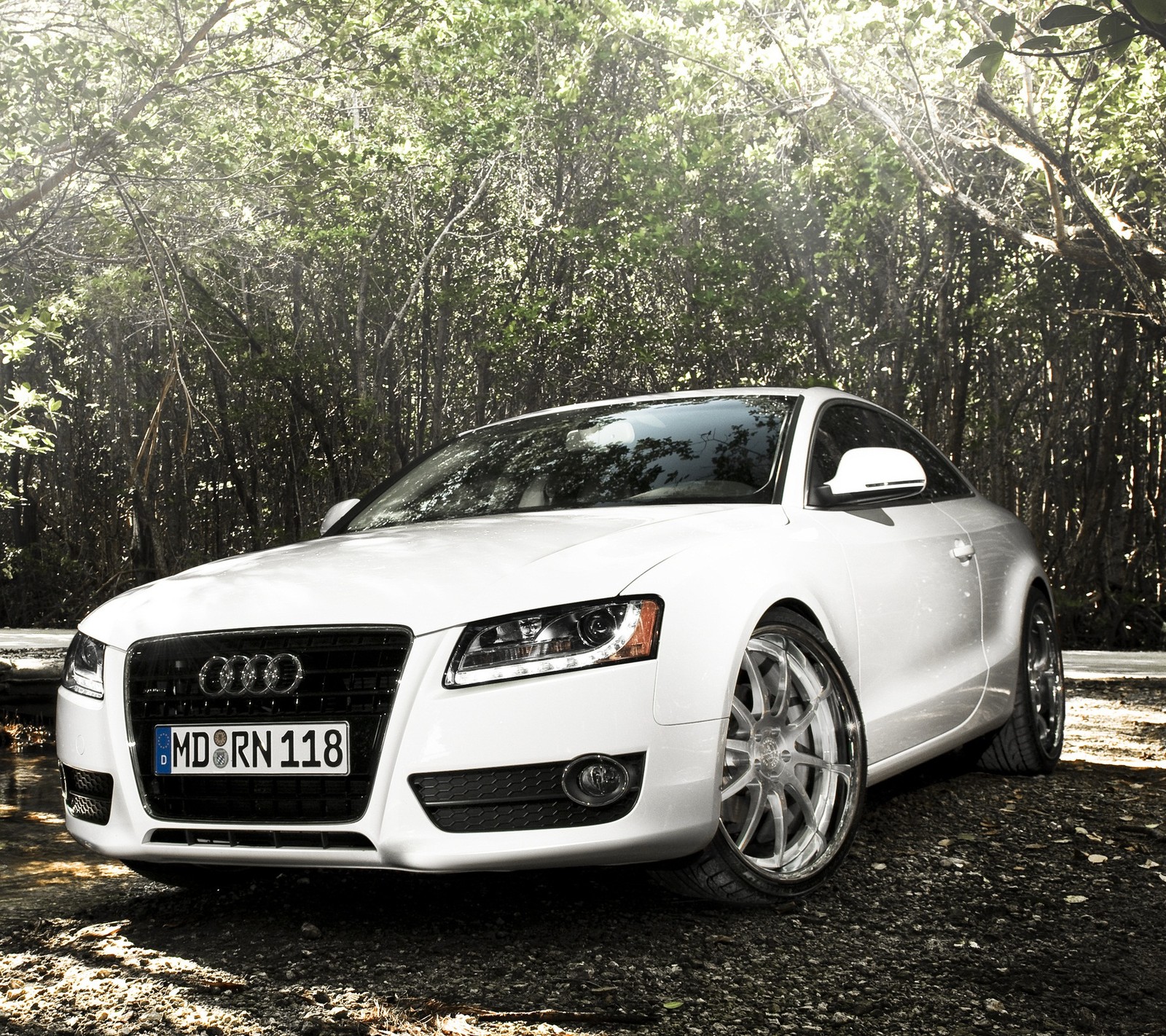 Скачать обои audi a5 white, машина