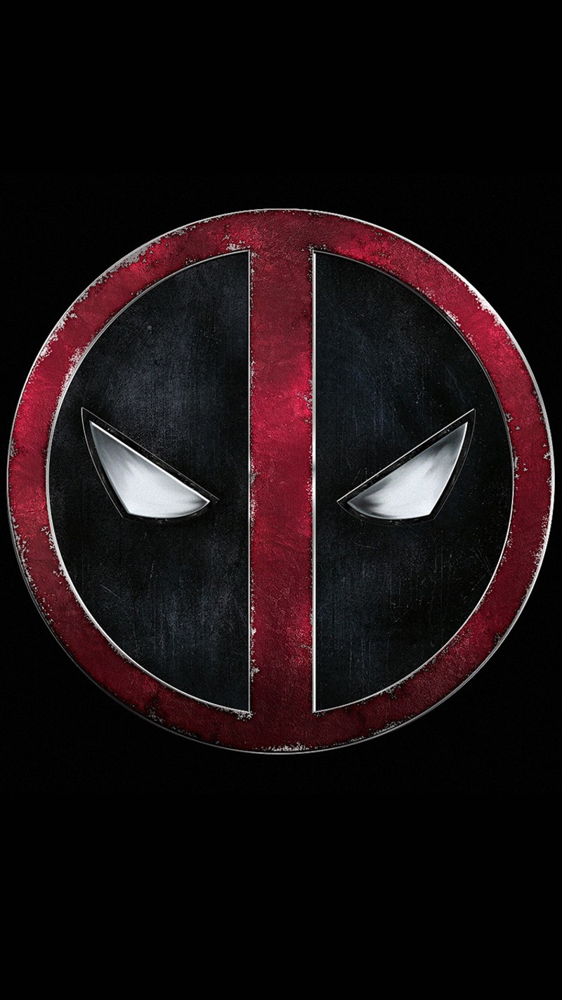 Крупный план логотипа дэдпула на черном фоне (2017, dead pool logo)