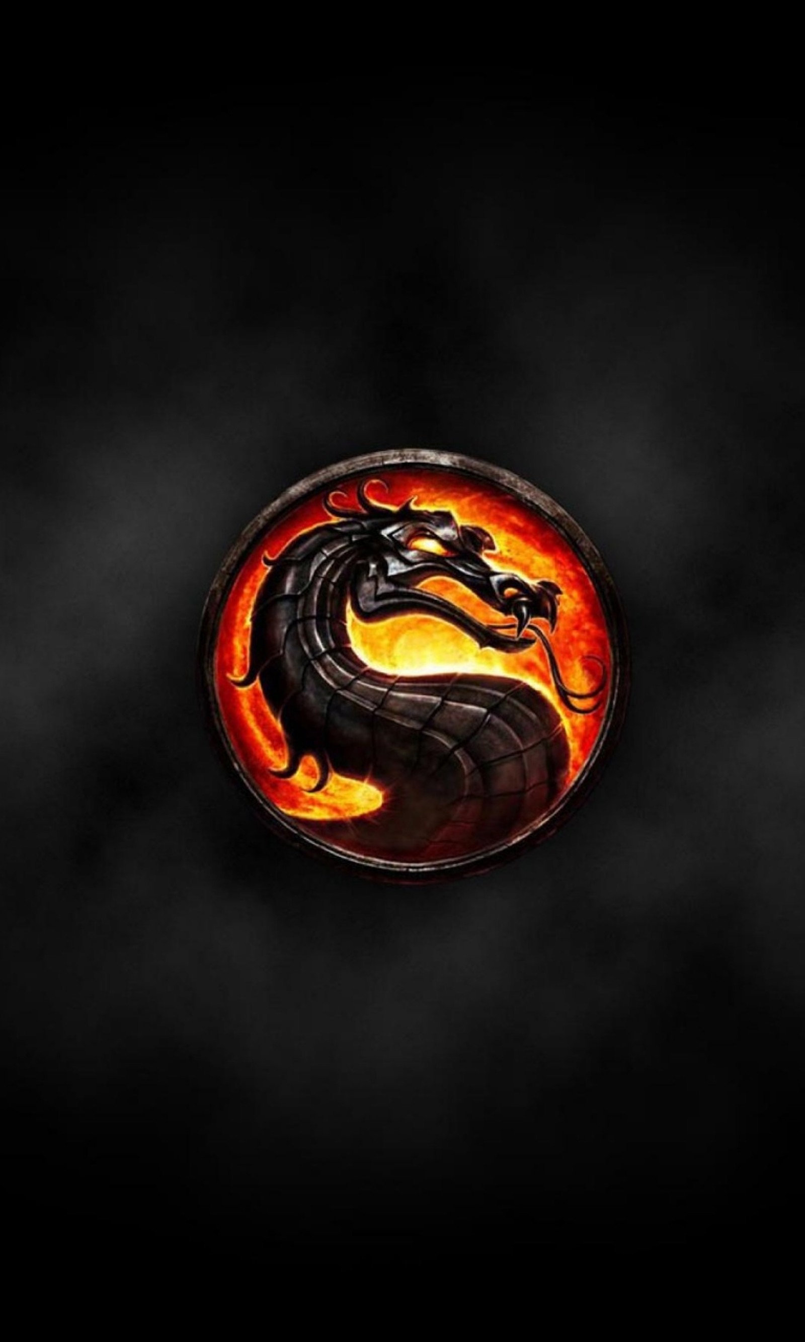 A black and orange dragon logo on a dark background (dragon, hd)