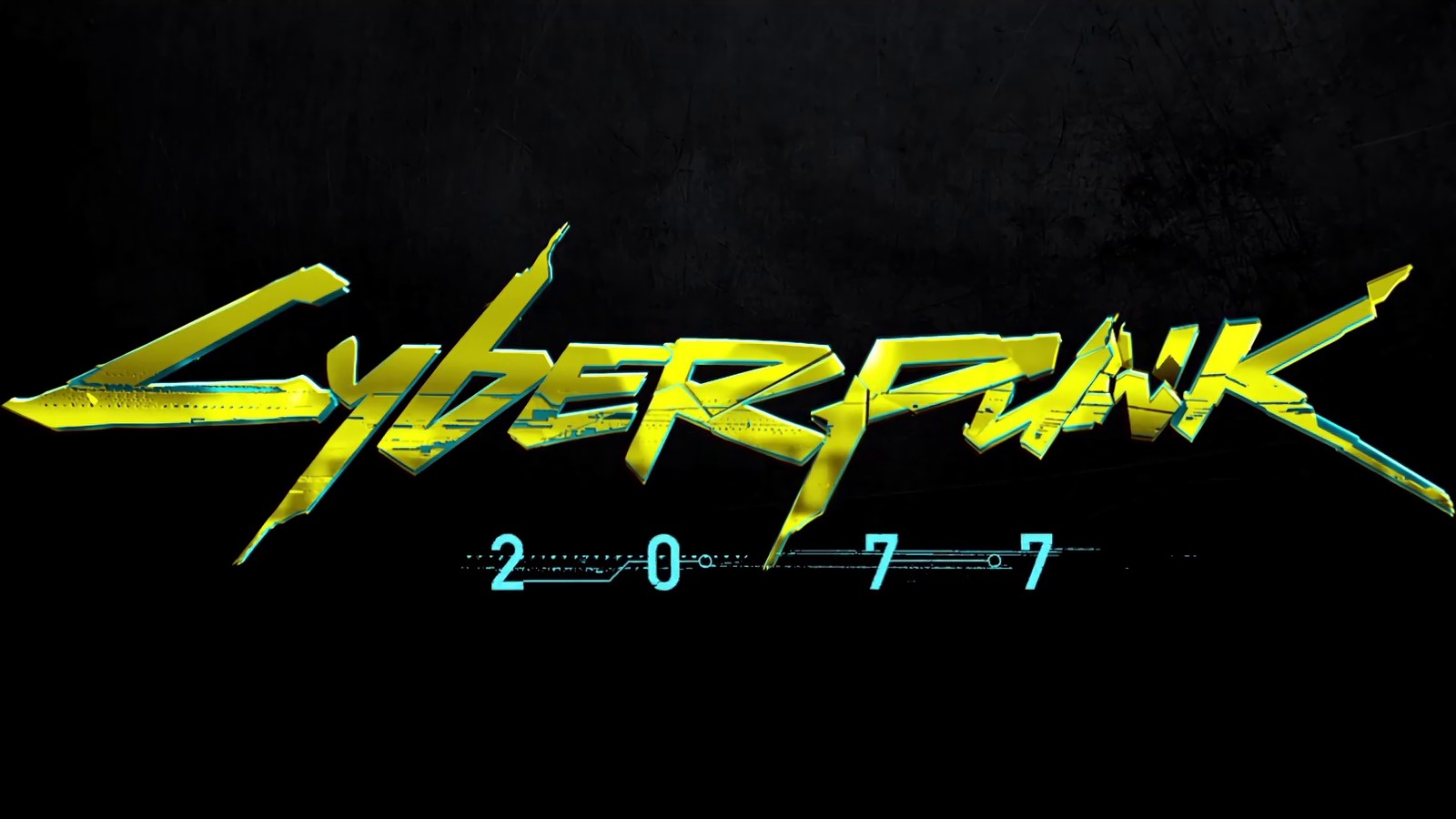 A black background with a yellow and green logo (cyberpunk 2077, video game, logo)