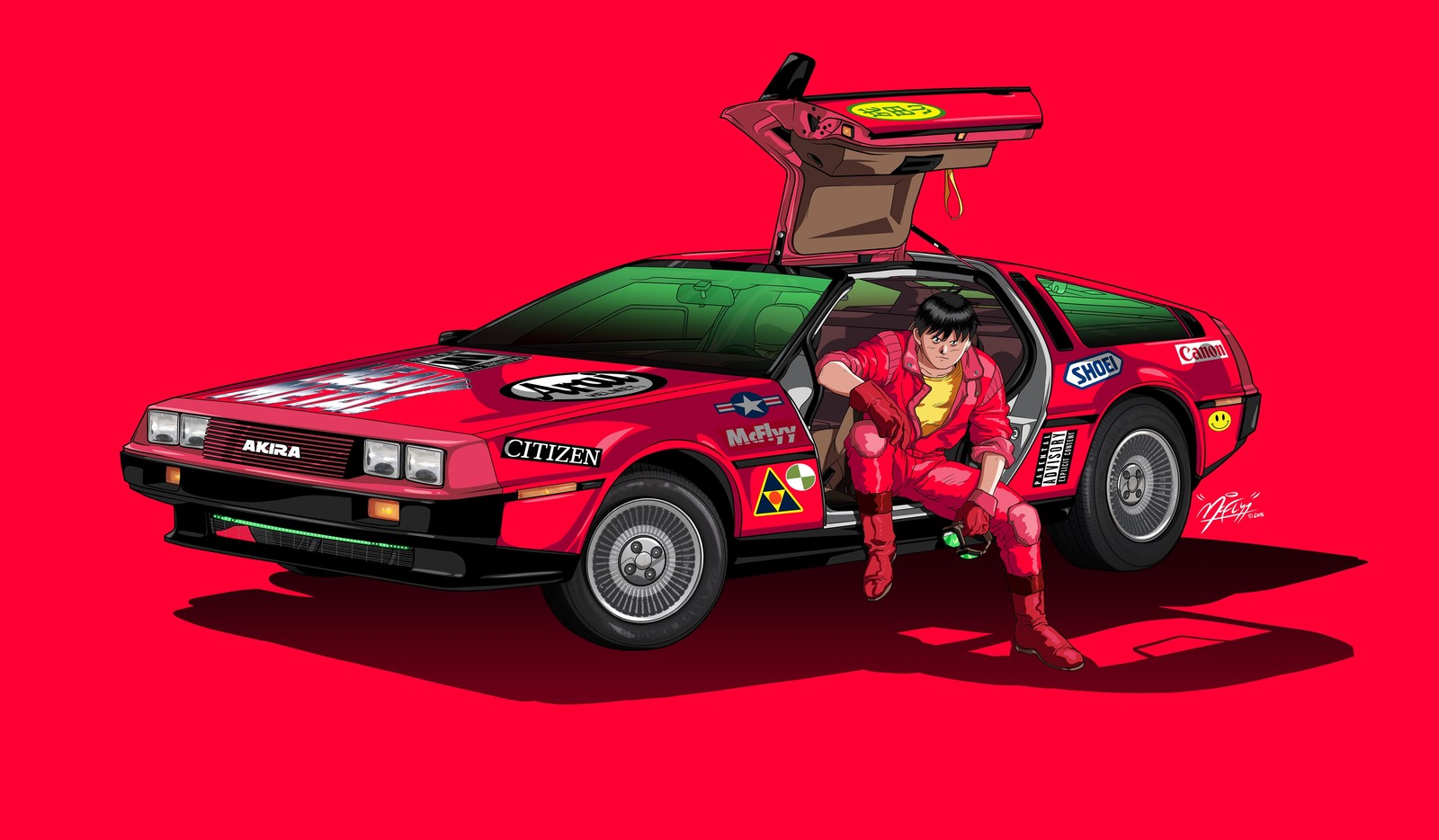 Lade könig, marty mcfly, digitale kunst, kunst, delorean Hintergrund herunter