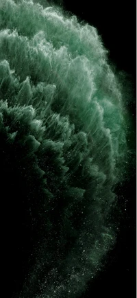 Fluid Green Splash: iPhone 11 Background