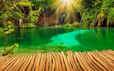 Serene Emerald Waters of Plitvice Lakes National Park