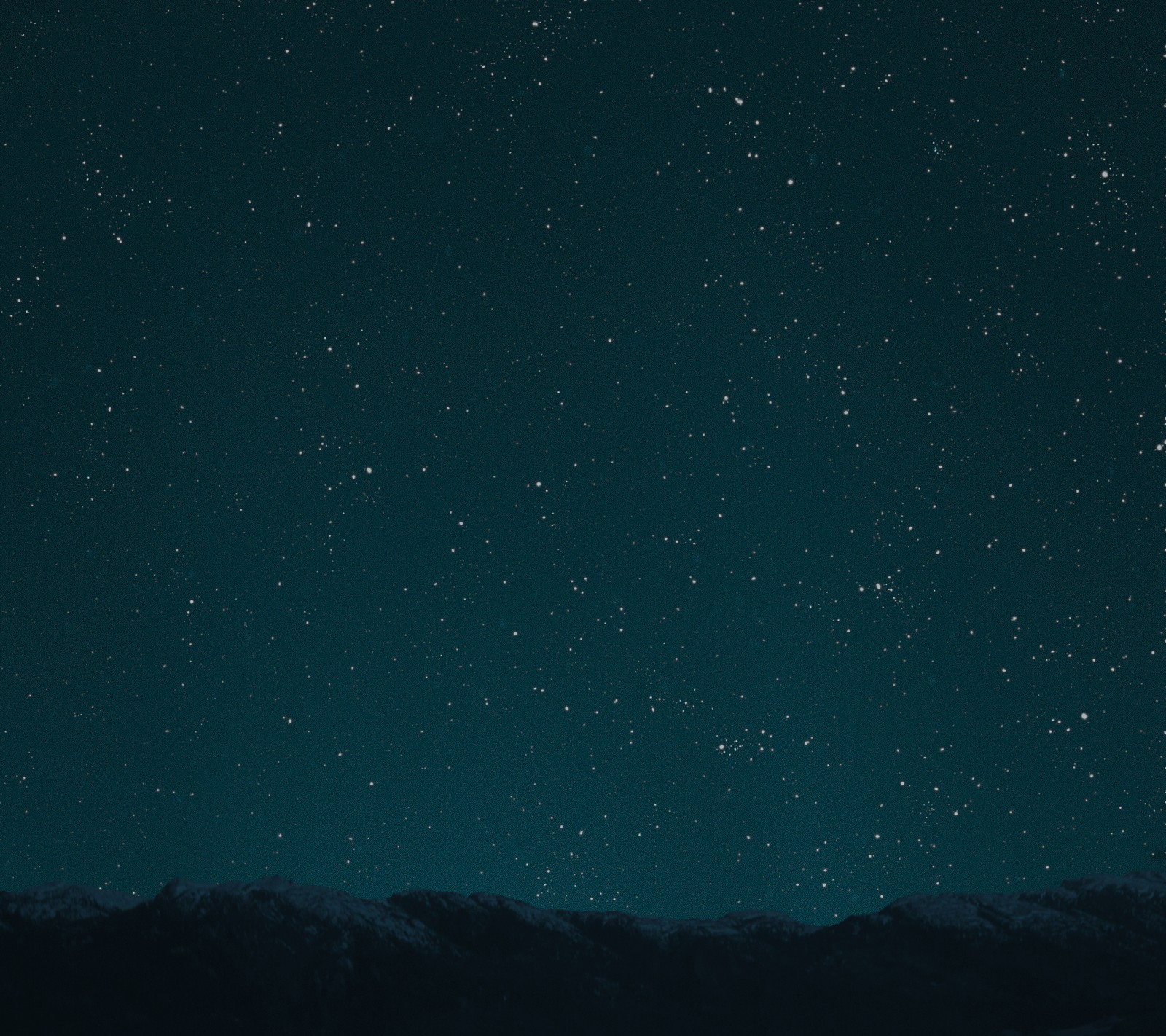 Starry sky with a few stars above a mountain range (dark, mountains, night, photo, photoshop)