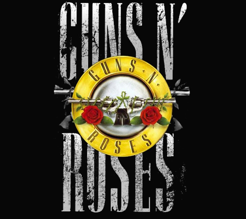 Логотип guns n' roses с пистолетами и розами на нем (оружие, розы)