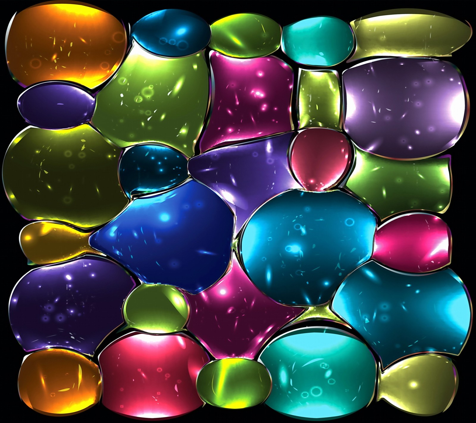 A close up of a bunch of colorful glass rocks (abstract, colorful, glass, mosaic, stained)