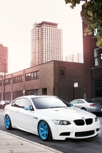 coche, bmw, blanco