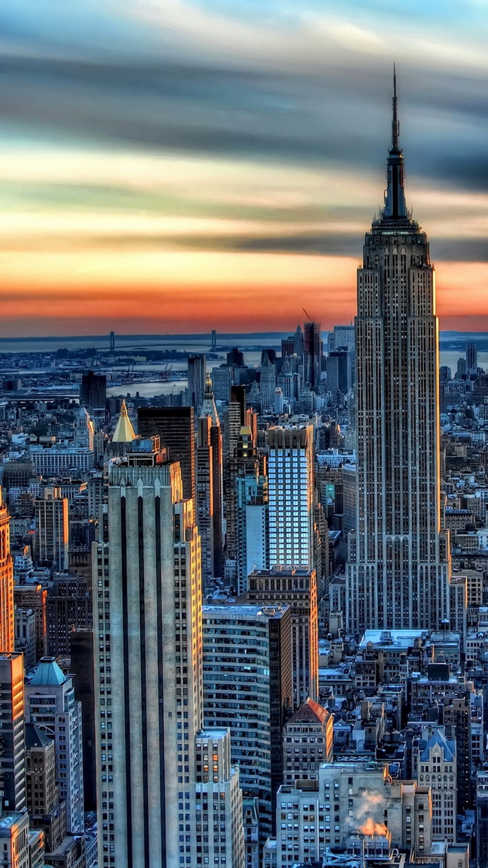 Lade stadt, manhattan, new york, ny, wolkenkratzer Hintergrund herunter