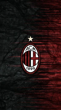 Emblema del club AC Milan sobre un fondo rojo y negro intenso