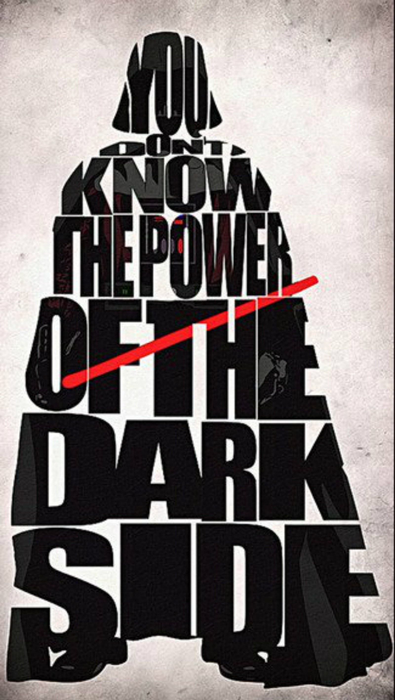 A poster with the words you know the power of the dark side (dark side, darth vader, star wars)