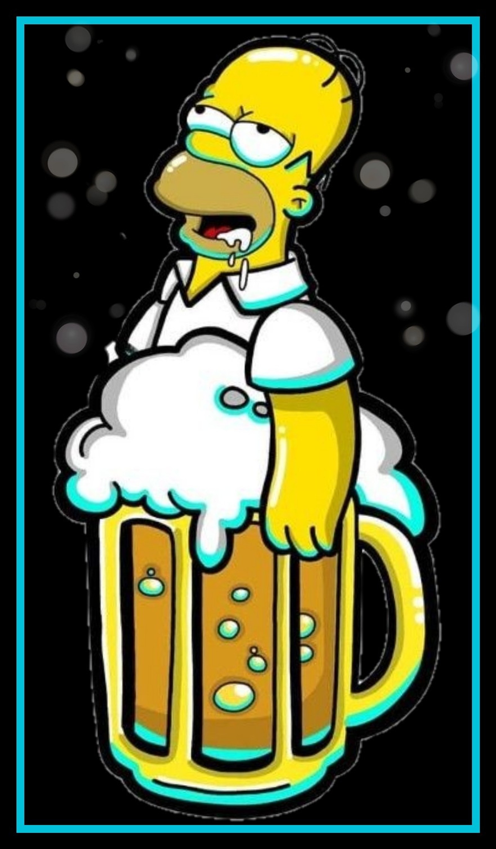 Un personnage de dessin animé assis sur une chope de bière (bière, les simpson, the simpsons)