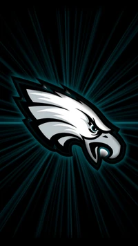 Logo abstrait des Philadelphia Eagles sur un fond dynamique