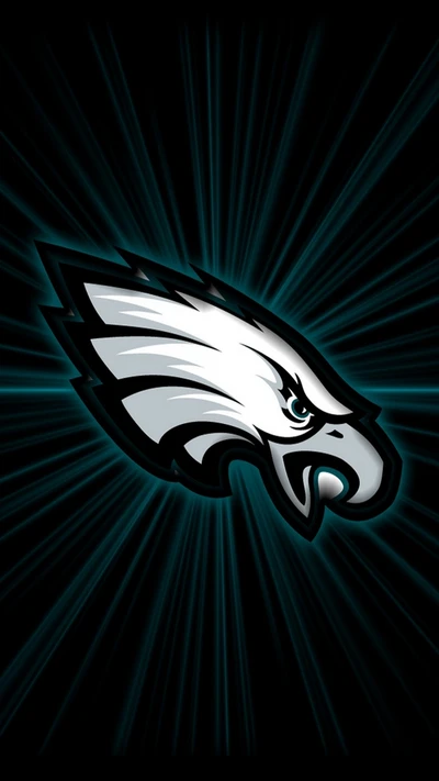 Abstraktes Philadelphia Eagles-Logo auf einem dynamischen Hintergrund