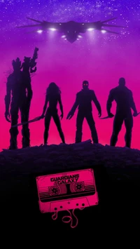 Guardians of the Galaxy: Cosmic Warriors in a Neon Horizon