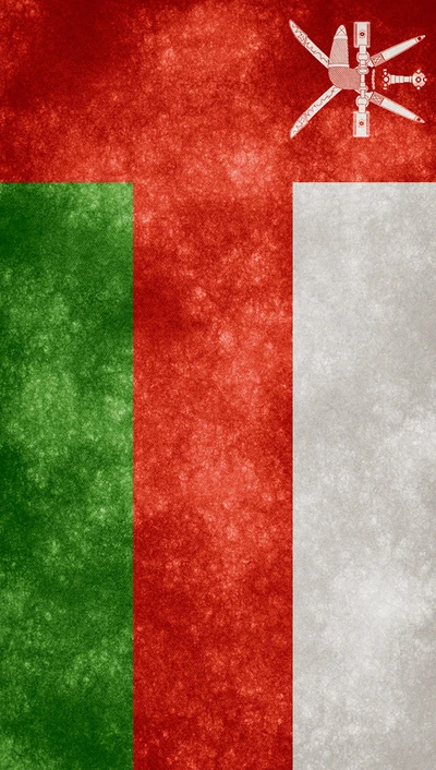 Omani Flag with Textured Background