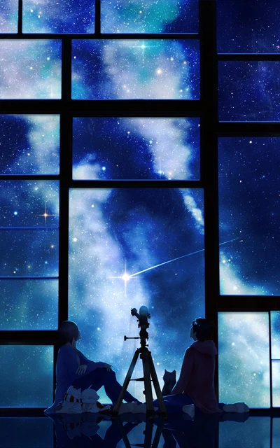 Stargazing Serenity: Embracing the Galaxy Through a Window