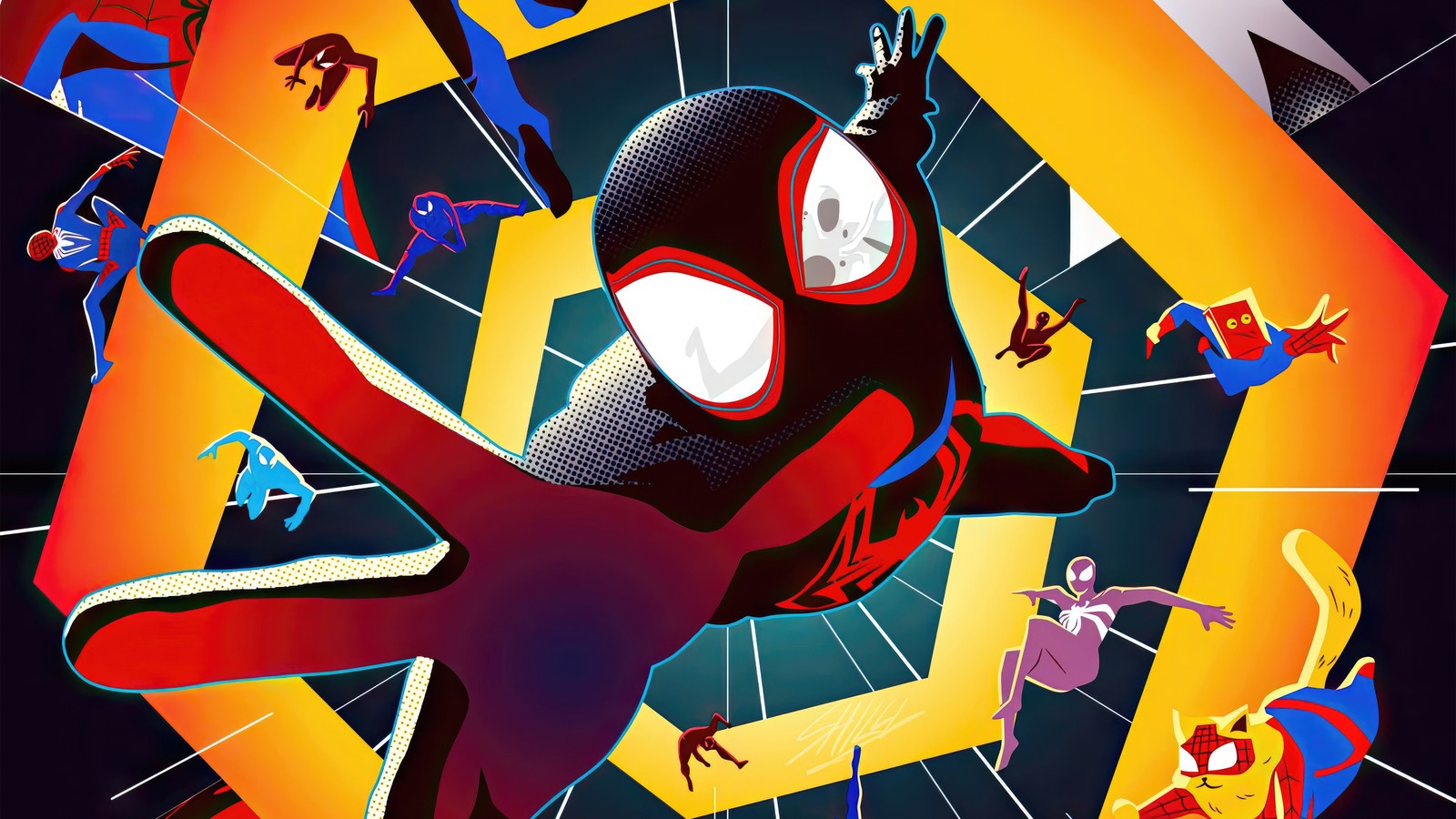 Affiche de spider-man : new generation (spider man à travers le spider verse, spider man across the spider verse, 5k, films 2023, spiderman)